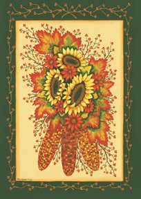 Indian Corn Sunflower Fall Garden Mini Flag