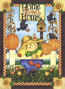 Home Sweet Home Scarecrow Large Flag
