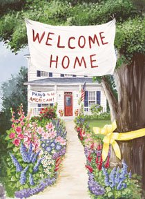 Welcome Home Proud American Garden Mini Flag