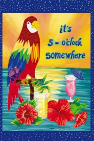 It's 5 o'clock Somewhere Jimmy Buffet Large Flag