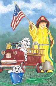 Fireman Patriotic Large Flag