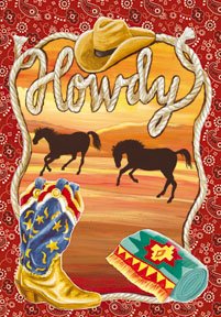 Howdy Ranch Texas Large Flag