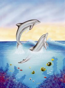Dolphins Summer Large Flag