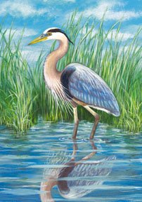 Blue Heron Summer Garden Mini Flag