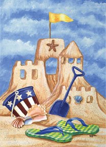 Sandcastle Beach Summer Garden Mini Flag