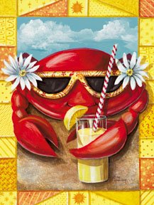 Crab Summer Garden Mini Flag