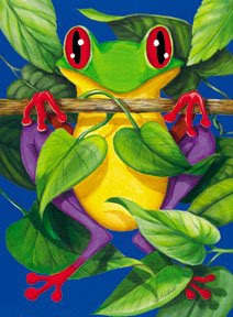 Frog Summer Garden Mini Flag