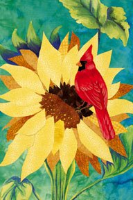 Sunflower Cardinal Garden Mini Summer Flag