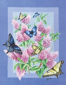 Lilac Butterfly Garden Mini Summer Flag