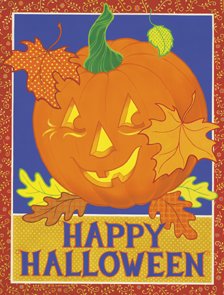 Happy Halloween JOL Pumpkin Garden Mini Flag