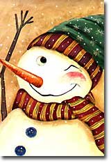 Primitive Snowman Winking Winter Christmas Garden Mini Flag