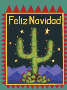 Feliz Navidad Christmas Catcus Winter Large Flag