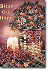 Bless Our Home Basket Winter Christmas Large Flag