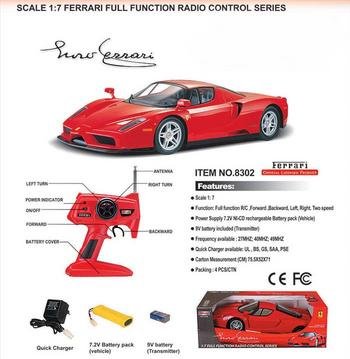 REMOTE CONTROL FERRARI ENZO RED 1/7 SCALE RC00001