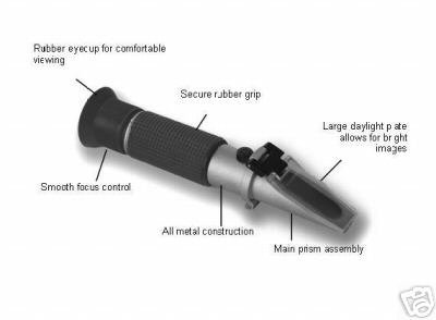 $24.00 Salinity Refractometer for Aquarium Sea Water Hydrometer, HARD CASE! Ships from USA!