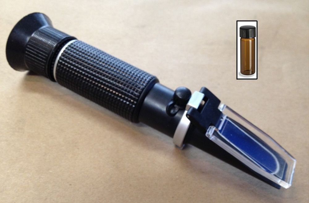 $24.99 RHS-10ATCc Black Salinity Refractometer Dual Scale PPT & SG w/ 35ppt Standard
