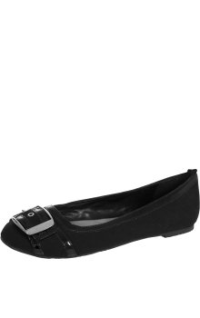 Charlotte Russe Canvas Buckle Flats (Size: 6)