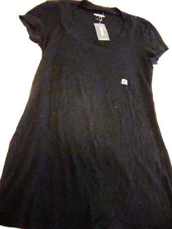 Express Sexy Basics Round Collar Tee in Black (Size M)