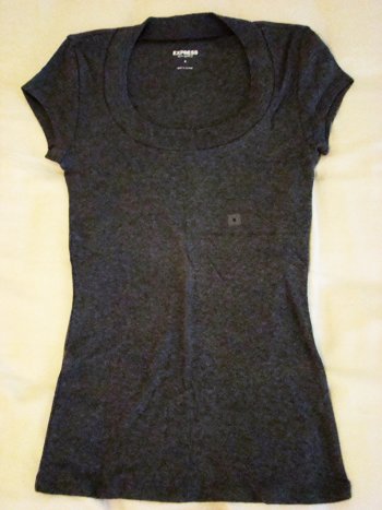 Express Sexy Basics Round Collar Tee in Grey (Size S)