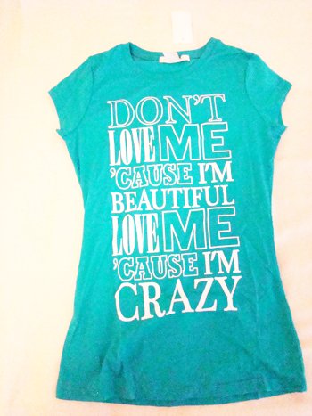 Charlotte Russe "Crazy" Screen Tee (Size S)
