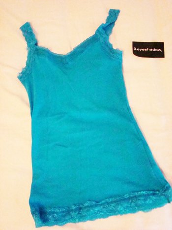 Eyeshadow Lace Tank Top in Blue (Size S)