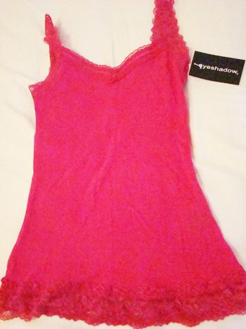 Eyeshadow Lace Tank Top in Pink (Size S)