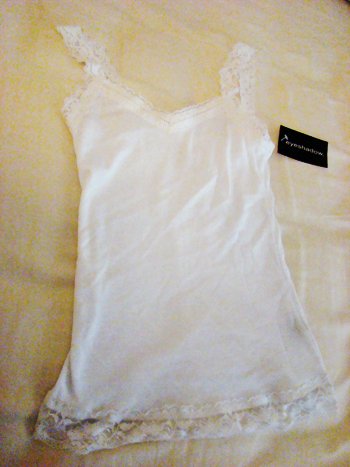 Eyeshadow Lace Tank Top in White (Size S)
