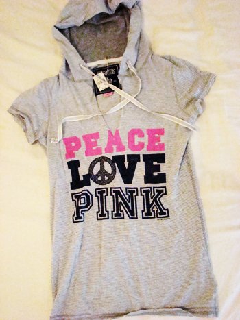 Victoria's Secret PINK Peace Love PINK Hoodie (Size S)