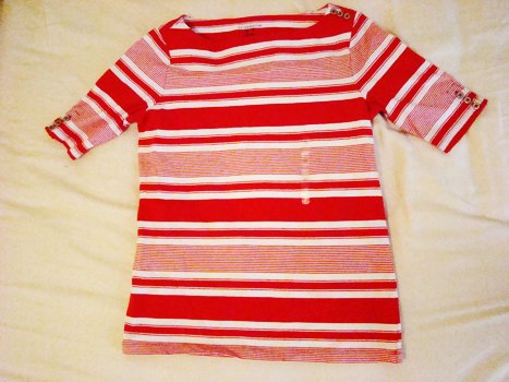 Liz Claiborne Striped Shoulder Top (Size XS)
