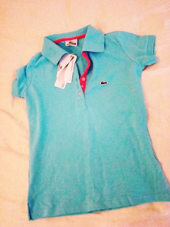Light Blue Lacoste Pique Stretch Polo (Size 34)