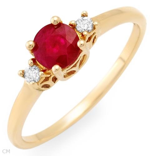 35%OFF - Ruby and Diamond 14K gold ring