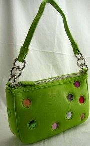 Green Polka Dot Gallery Pouch