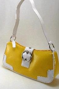 Yellow & White Buckle Bag