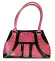 Pink & Black Alligator Bag (sml)