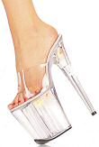 801 Lite Up - 8 inch heel & light up approx. 5 inch platform, single toe strap, soft suede foot bed.
