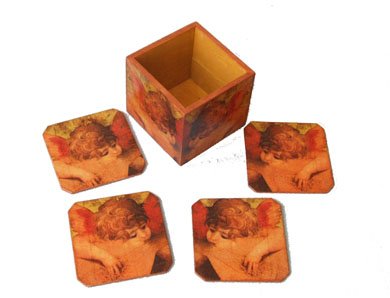 Angels box & stands under glasses