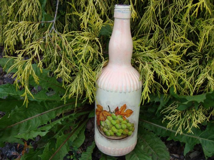Decoupage bottle