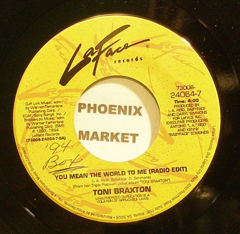 TONI BRAXTONYou Mean the World to MeLaface 7 (Soul) Signed VG+ 45