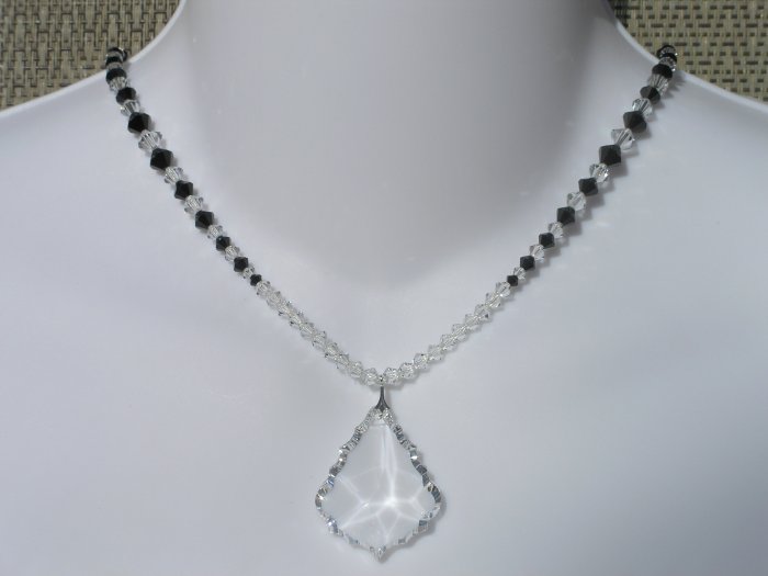 Jet & Clear baroque necklace