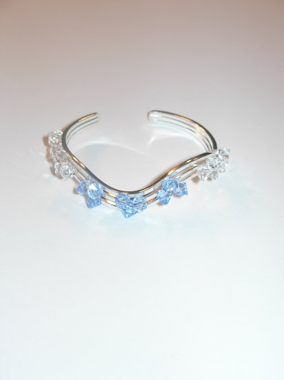 Cuff - aquamarine and clear
