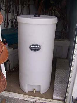 Round Barrel Water Caddy 35 Gal tank horse trailer High Country Plastics ON SALE