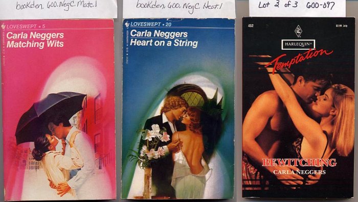 Lot of 3 Carla Neggers Matching Wits, Heart on a String, Bewitching PB
