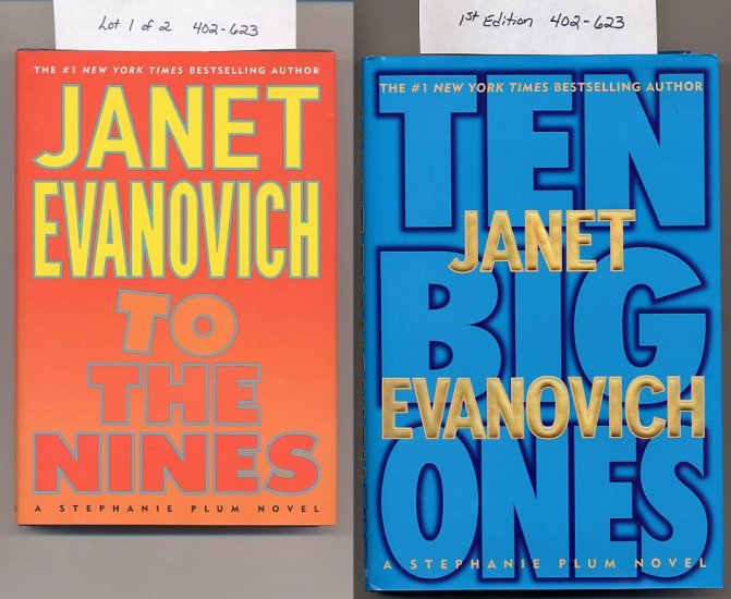 Lot of 2 Janet Evanovich - To The Nines, Ten Big Ones HC