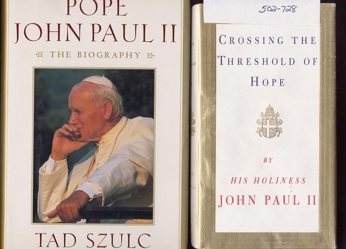 Lot of 2 Pope John Paul II - Threshold, Biography HC
