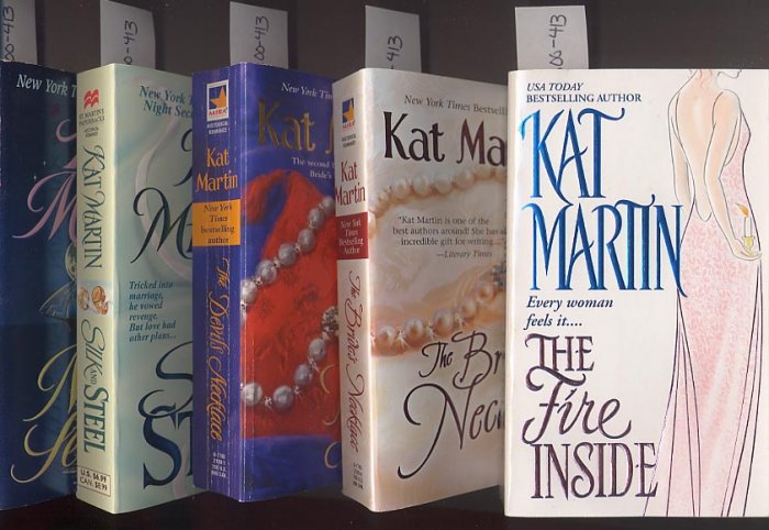 Lot of 5 Kat Martin - Night, Silk, Fire Inside, Bride's, Devil