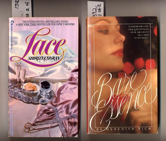 Lot of 2 Bare Essence by Meredith Rich, Lace by Shirley Conran PB