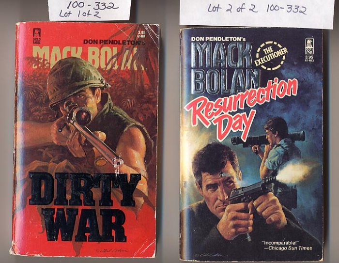 Lot of 2 Don Pendelton Mack Bolan, Resurrection Day, Dirty War PB