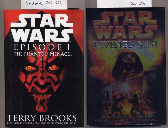 Lot of 2 Star Wars Phantom Menace, Revenge of the Sith HC