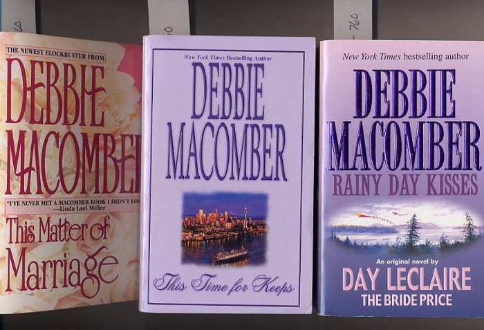 Lot of 3 Debbie Macomber This Matter of Marriage, This Time for Keeps, Rainy Day Kisses PB