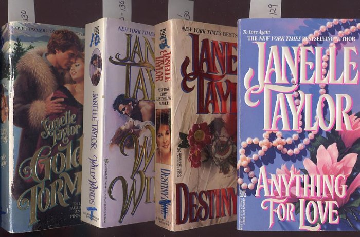 Lot of 4 Janelle Taylor Anything for Love, Destiny, Wild, Golden PB